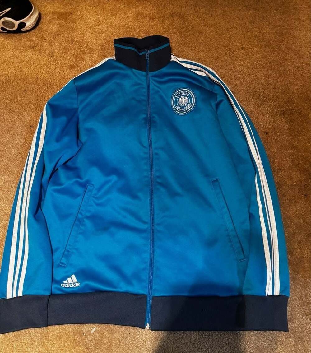 Adidas Germany Track Jacket Blue Soccer Size Large